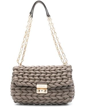 MICHAEL Michael Kors Braided Leather Shoulder Bag - White