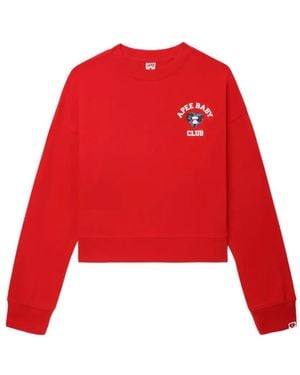 A Bathing Ape Appliqué Cropped Jumper - Red