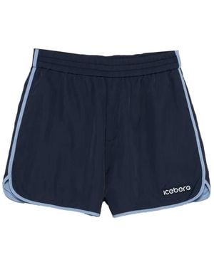 Iceberg Pantalones Cortos Con Ribete En Contraste - Azul