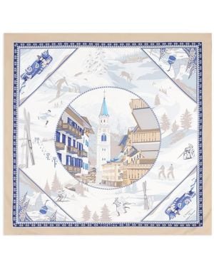 Marinella Printed Scarf - Blue
