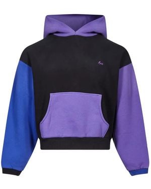 ERL Colour-Block Jersey Hoodie - Blue
