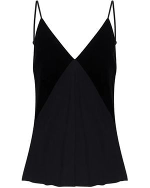 forte_forte Top Tipo Camisola Con Panel De Terciopelo - Negro