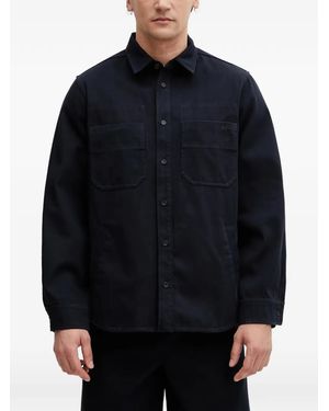 A.P.C. Noah Logo-Embroidered Chest-Pockets Shirt Jacket - Blue