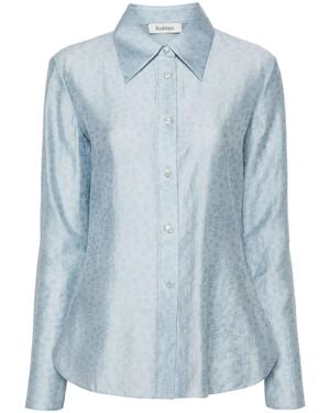 Rodebjer Carmen Floral-Embroidered Shirt - Blue