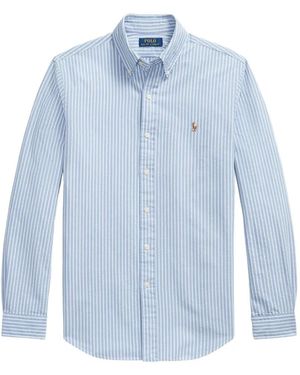 Polo Ralph Lauren Camisa Custom Fit A Rayas - Azul