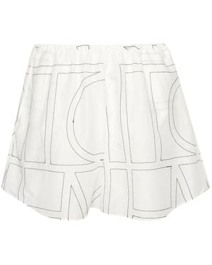 TOTEME Shorts Mit Monogramm-Stickerei - Weiß