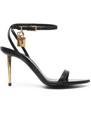 Tom Ford Padlock Ankle-Strap Sandals - White