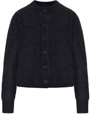 Lisa Yang Azalea Brushed-Finish Wool Cardigan - Blue