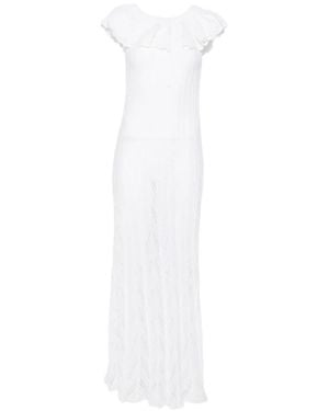 Antonino Valenti Off-Shoulder Ruffled Maxi Dress - White
