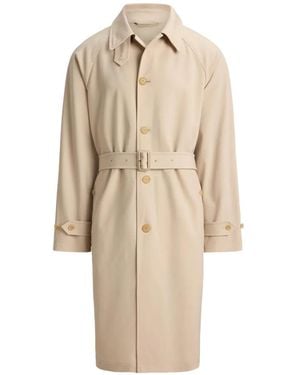 Ralph Lauren Belted Raglan-Sleeve Trench Coat - Natural