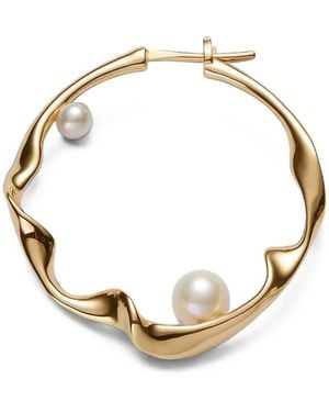 Maria Black Tide Pearl Hoop Earring - Metallic