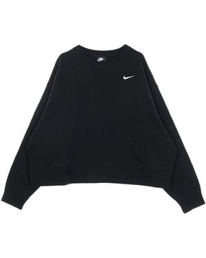 Nike Sudadera de mezcla de algodón con logo bordado - Negro