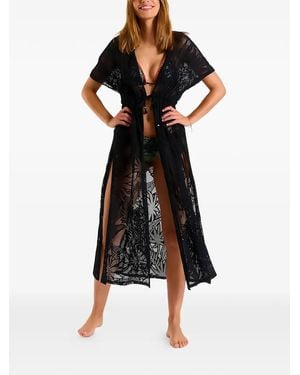 Banana Moon Lace-Knit Drawstring Beachwear - Black