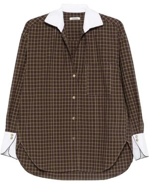 Sandro Plaid Shirt - Brown