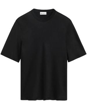 Ami Paris Blouse En Satin À Manches Courtes - Black