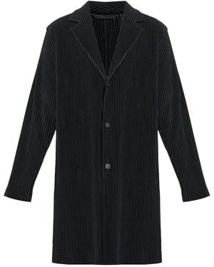 Homme Plissé Issey Miyake Mantel Mit Falten - Schwarz
