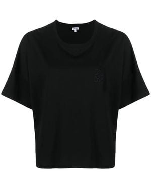 Loewe Anagram Embroidered T-Shirt - Black