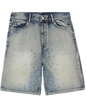 we11done Short À Broderies - Blue
