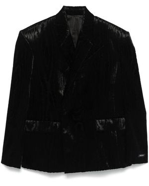 Mugler Moiré Velvet Blazer - Black