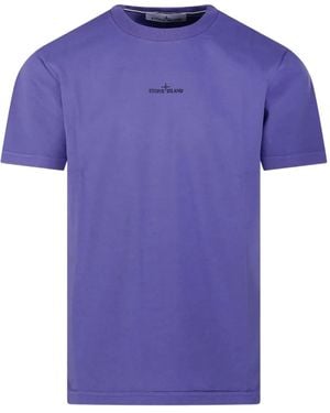 Stone Island Compass-Logo Short-Sleeve T-Shirt - Purple