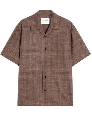 Jil Sander Flamé Wool Blend Shirt - Brown