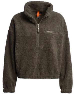 Parajumpers Fleece Hoodie Met Halve Rits - Groen
