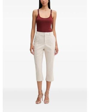Guess Cropped Tailored Pants - Natural
