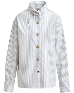 Essentiel Antwerp Jomato Striped-Pattern Button Shirt - White
