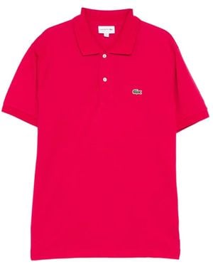 Lacoste Logo-Patched Short-Sleeve Polo Shirt - Pink