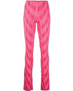 Philosophy Di Lorenzo Serafini Intarsia-Knit Flared Trousers - Pink