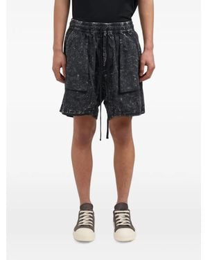 Thom Krom Marble-Print Drop-Crotch Shorts - Black
