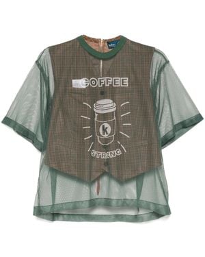 Kolor Graphic-Print Top - Green