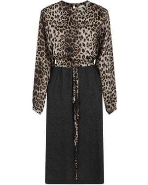 CRI.DA Animal-print Tie Dress - Black