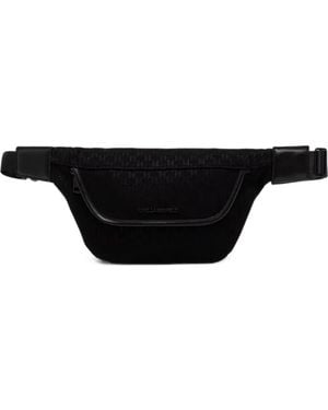 KARL LAGERFELD Monogram-Pattern Belt Bag - Black