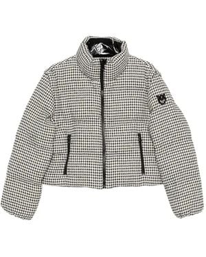 Pinko Houndstooth-Pattern Padded Jacket - Gray