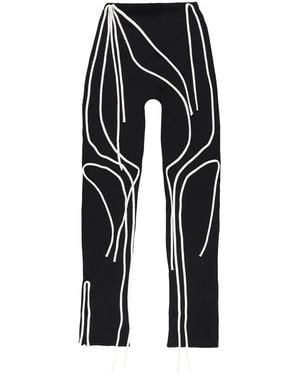 OTTOLINGER コントラストトリム フレアパンツ - ブラック