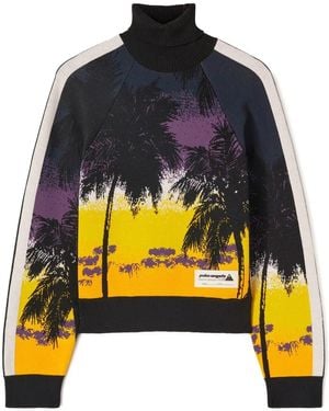 Palm Angels Sunset Turtleneck Sweatshirt - Yellow