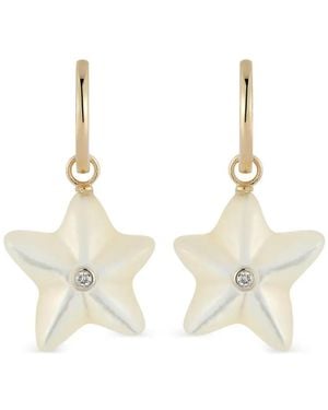 Mateo Starfish Mother-Of-Pearl Hoop Earrings - Natural