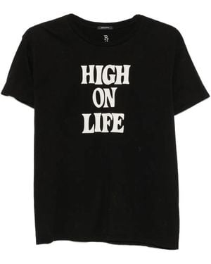 R13 Camiseta Con Eslogan Estampado - Negro