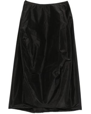 The Row Galyra Gathered Midi Skirt - Black