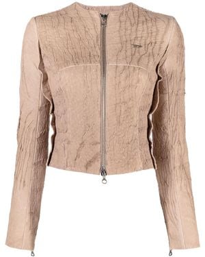 DIESEL L-Crack Leather Jacket - Natural