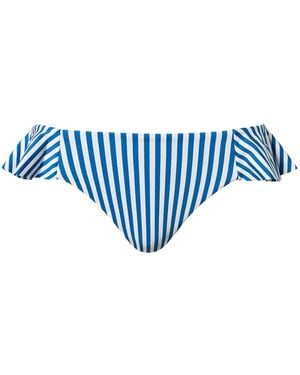 Twinset Gestreiftes Brazilian Jacquard-Bikinihöschen - Blau