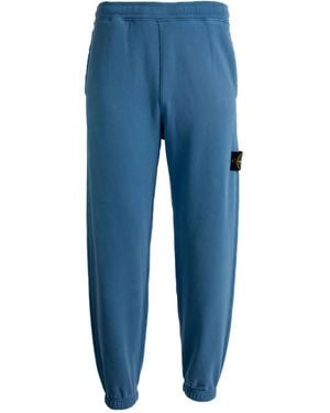 Stone Island Brushed Fleece Track Trousers - Blue