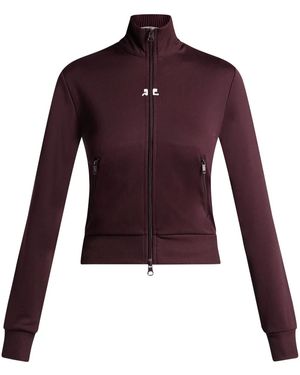 Courreges High-Neck Zip-Up Sweatshirt - Purple