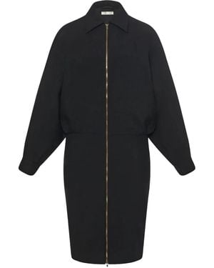 The Row Mave Jurk Met Ballonmouwen En Rits - Zwart