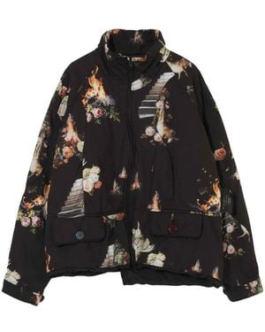 Undercover Graphic-Print Asymmetric Jacket - Black