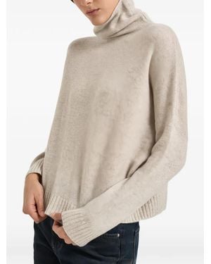 Kujten Roll-Neck Drop-Shoulder Jumper - Natural