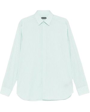 Tom Ford Striped Long-Sleeve Shirt - Blue