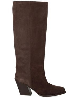Vic Matié Suede Pointed-Toe Boots - Brown