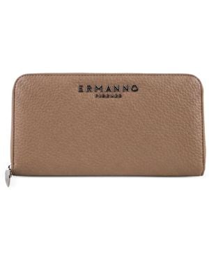 Ermanno Scervino Aria Pebbled Zip-Around Wallet - Brown